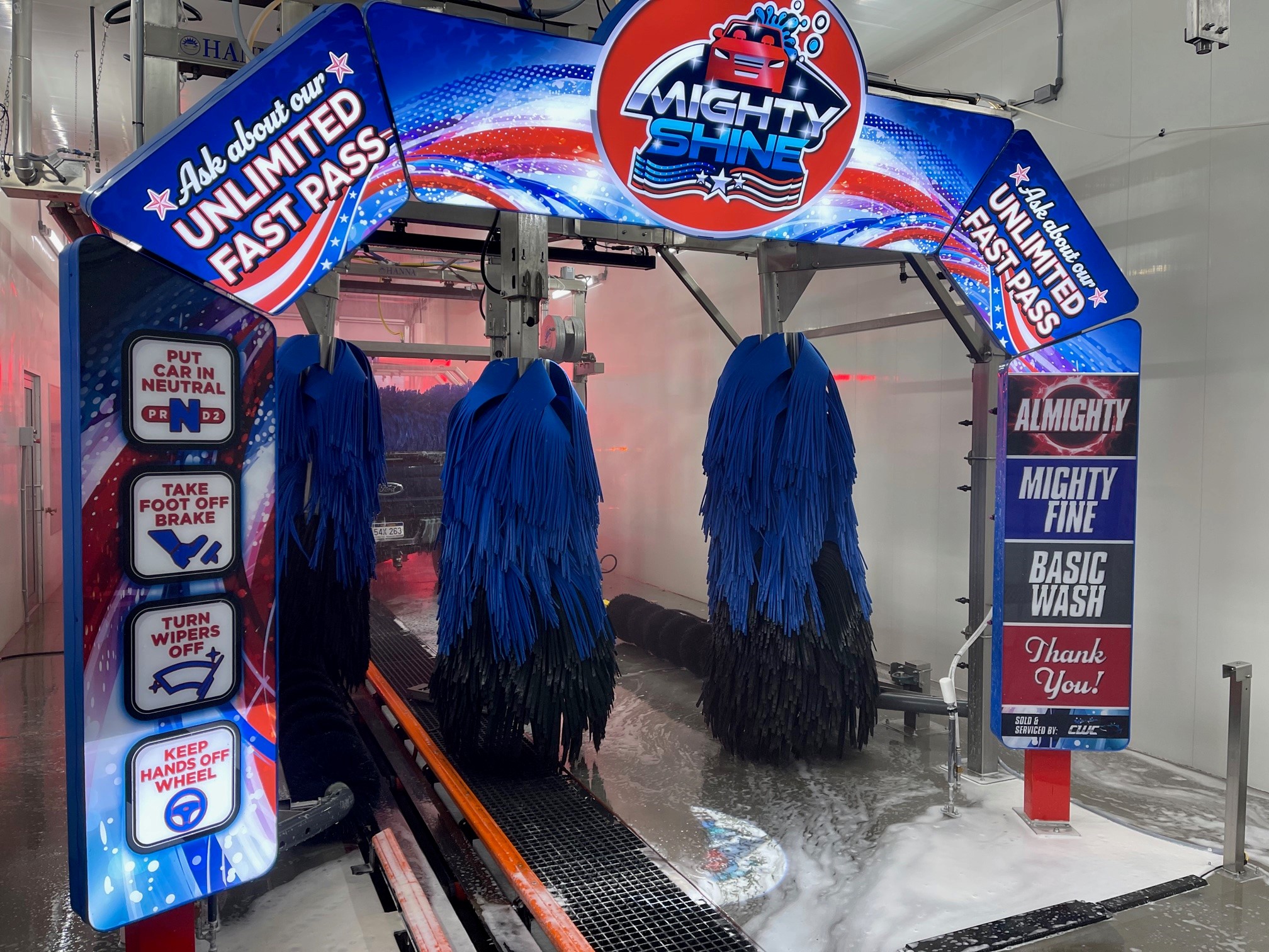 Conveyor wash equipment and menu signage